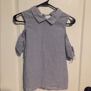 Twine & string blouse open shoulders